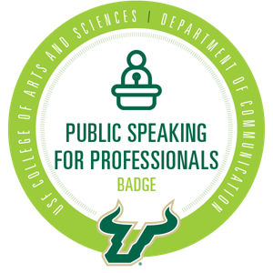 USF Public Speaking for Professionals badge